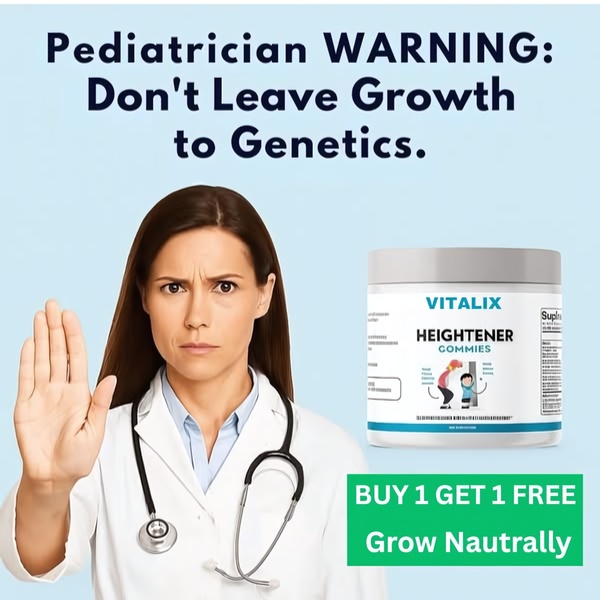 This ad features a doctor figure making a stop gesture alongside the product to create an urgent, high-authority narrative around natural growth.